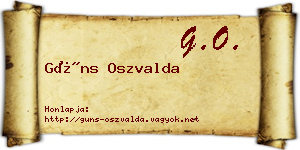 Güns Oszvalda névjegykártya